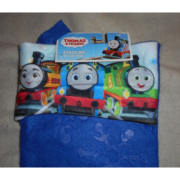 Thomas The Train with Friends Image on 16" Blue Felt Christmas Stocking by RUZ - Picture 2 of 3